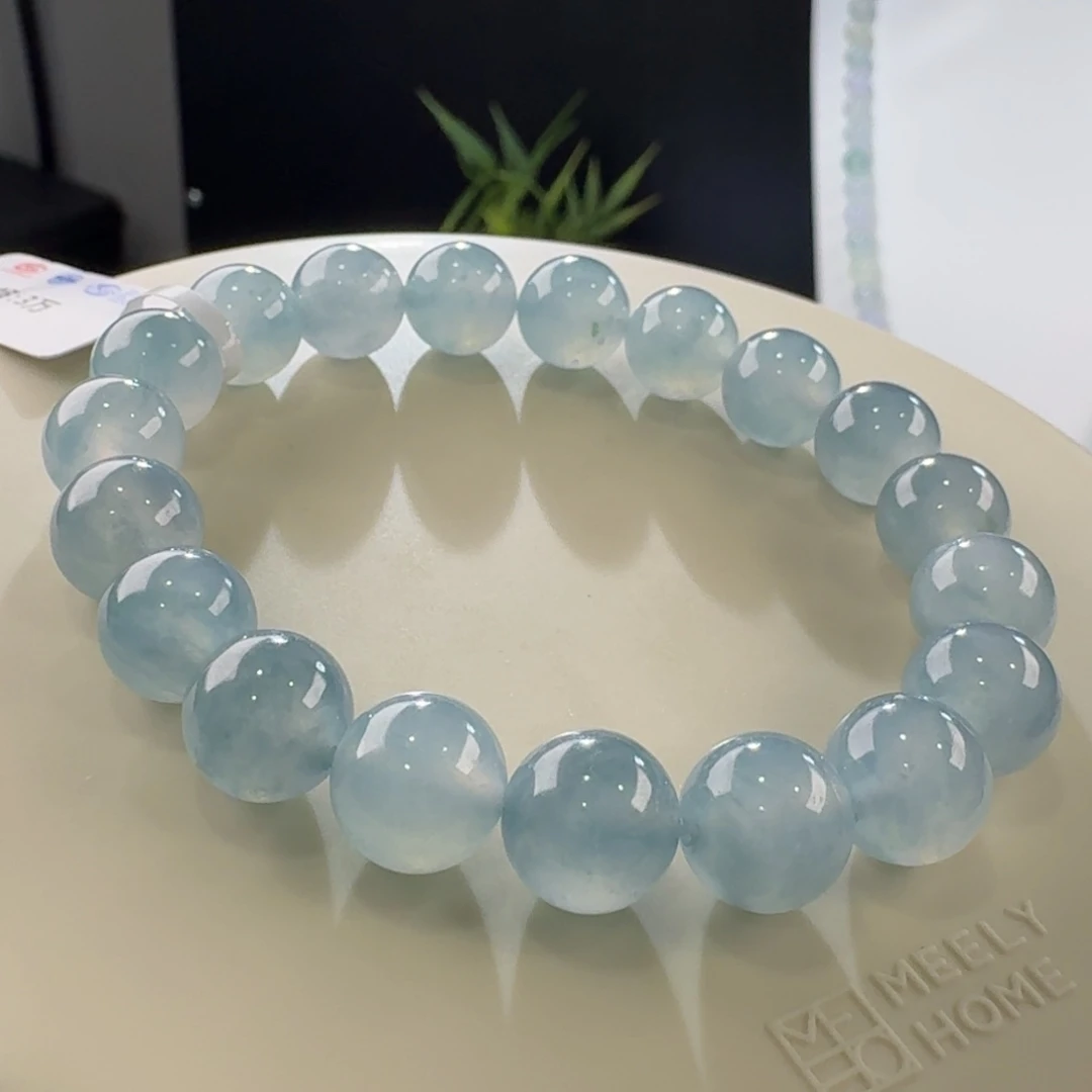 翡翠手链未镶嵌天空蓝单圈