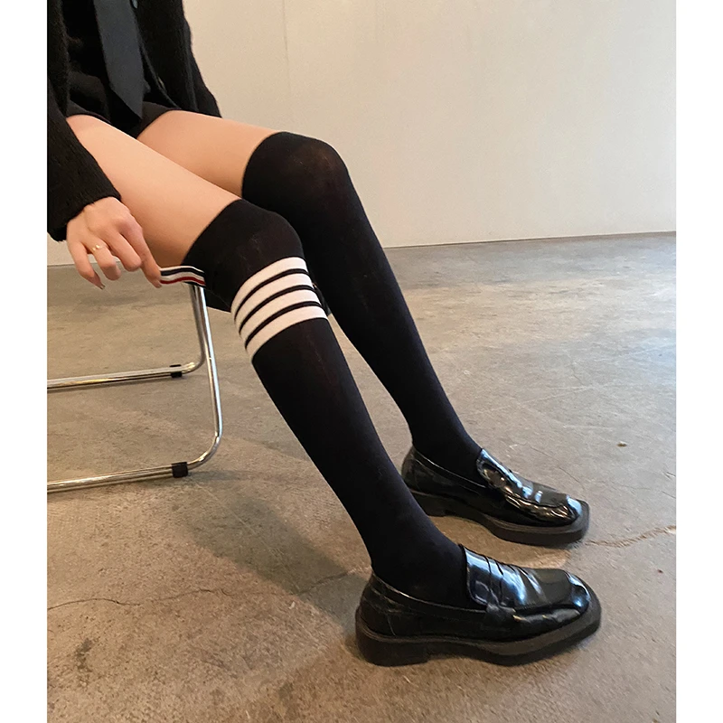 【果果家优选】时尚纯色韩版青年学院风长筒袜