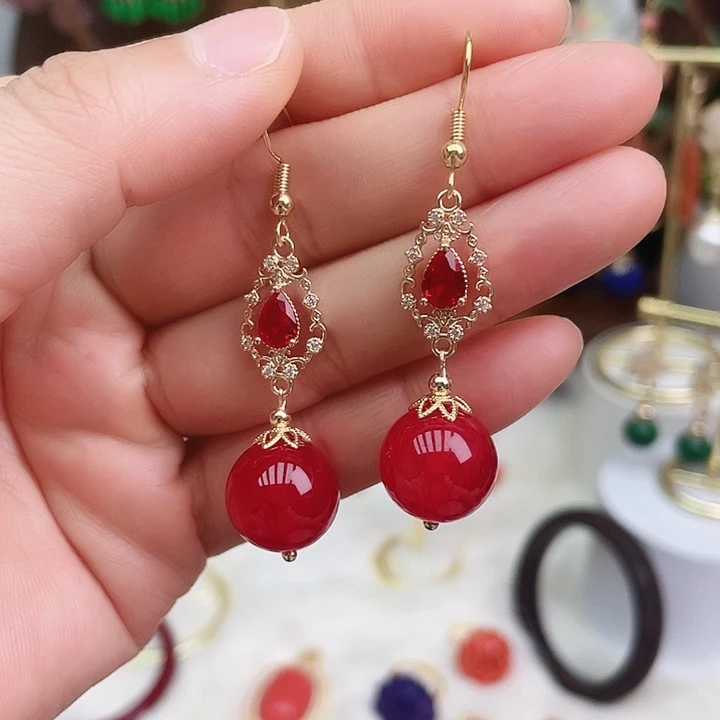 玛瑙/玉髓耳钉合金