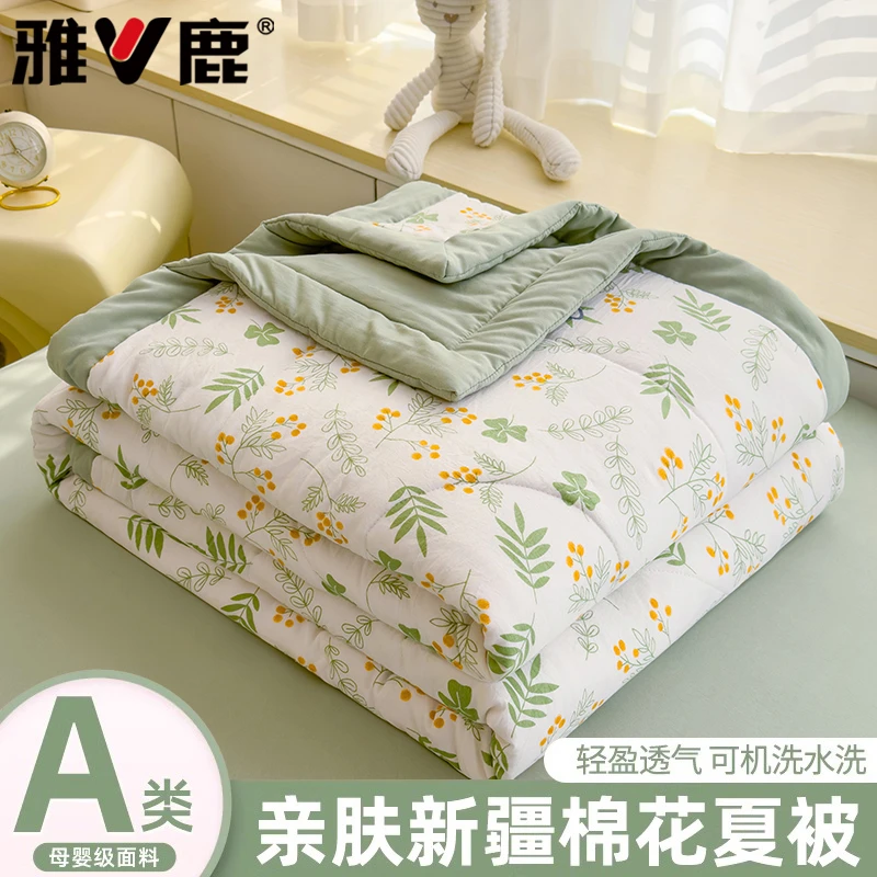 雅鹿棉花空调被夏凉被单人夏被夏天学生薄被子被芯夏季棉花被水洗