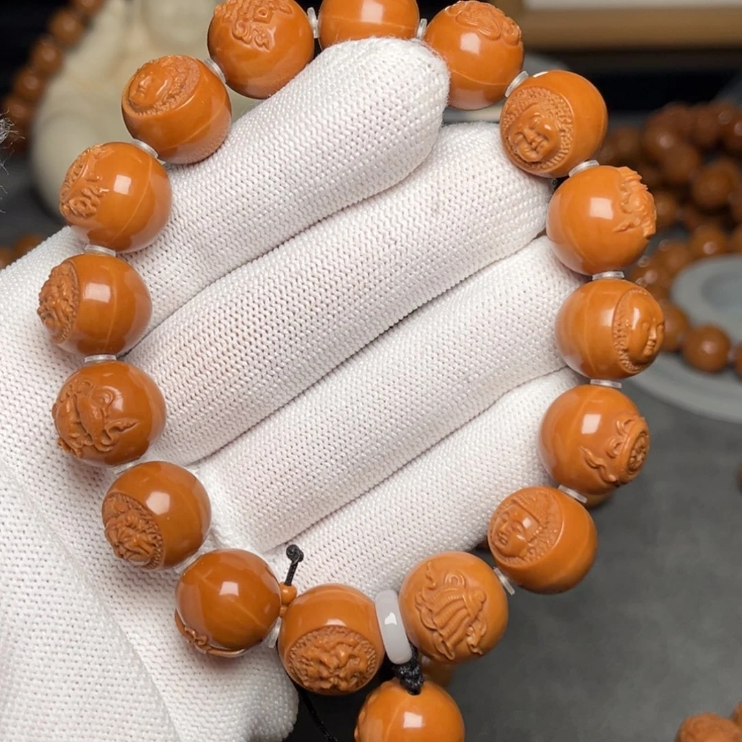 猴头核桃手串浮雕八宝佛