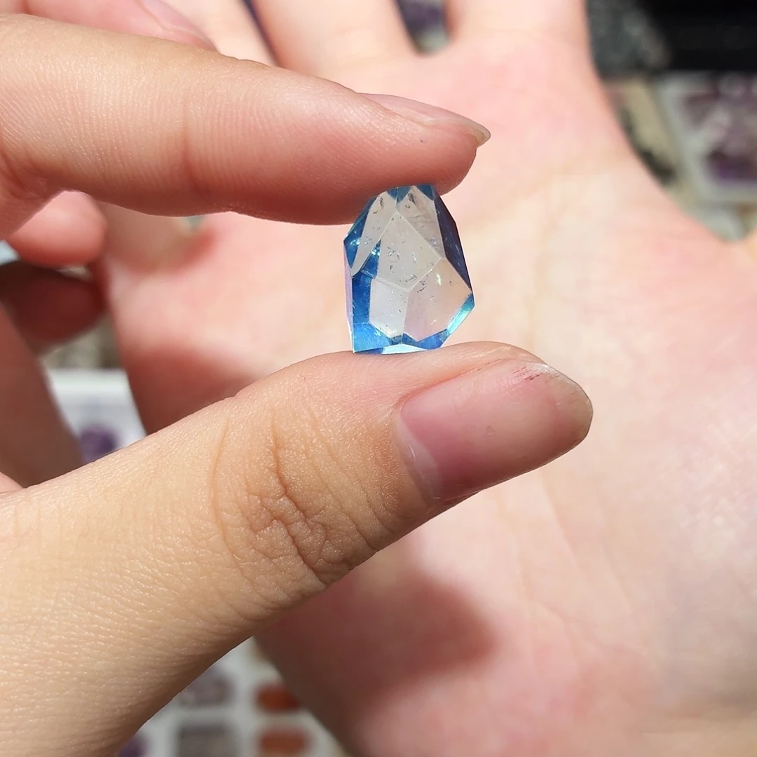 水晶未镶嵌吊坠(不含链)海蓝宝 随形 打孔定制不退换