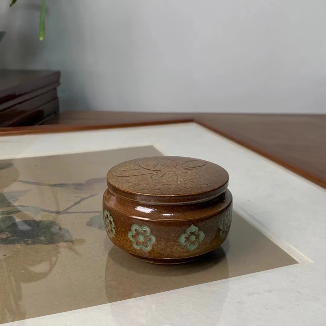 宝相小香盒，小茶罐