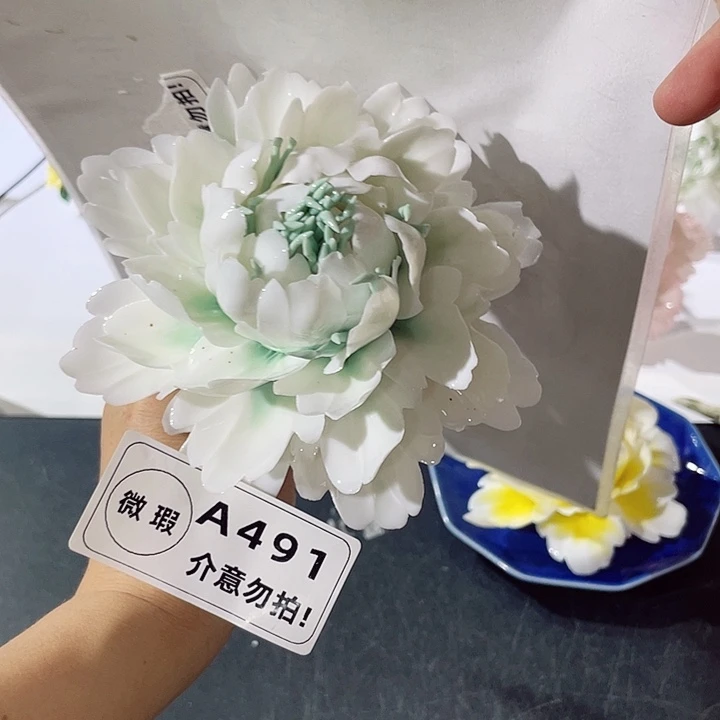 瓷片纯陶瓷手工捏花