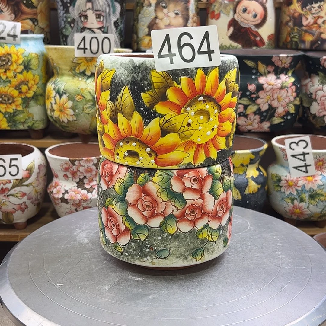 景德镇炫彩手绘口10.5高9.5