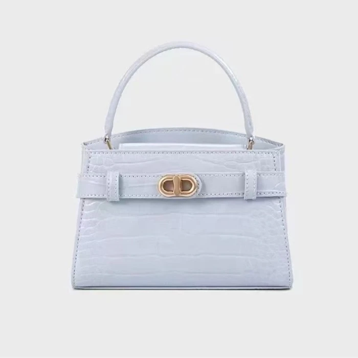 鳄鱼纹凯莉包包女2025新款高级质感时尚单肩斜挎包CAREFUL &KATE