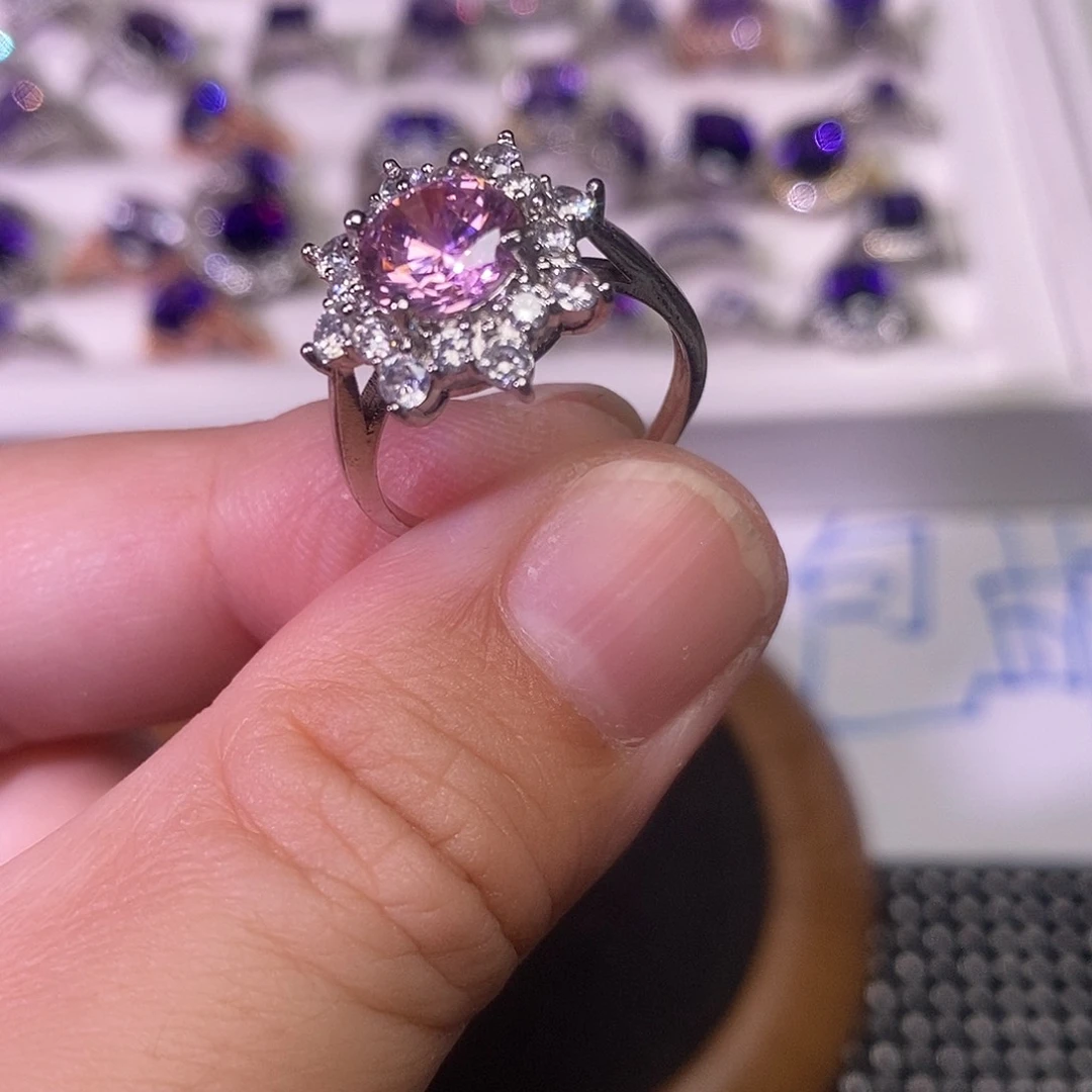 水晶戒指合金欧拉法精品水晶饰品百搭戒指吊咀耳钉