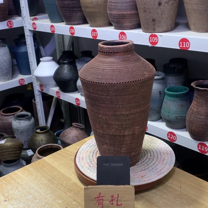 【闪购商品】红陶粗糙盆默认打孔高30口7