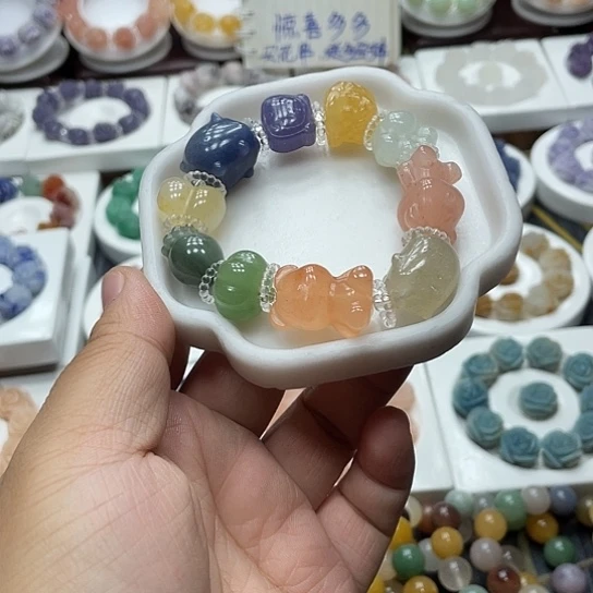 石英质玉（非洲翠）合金手串