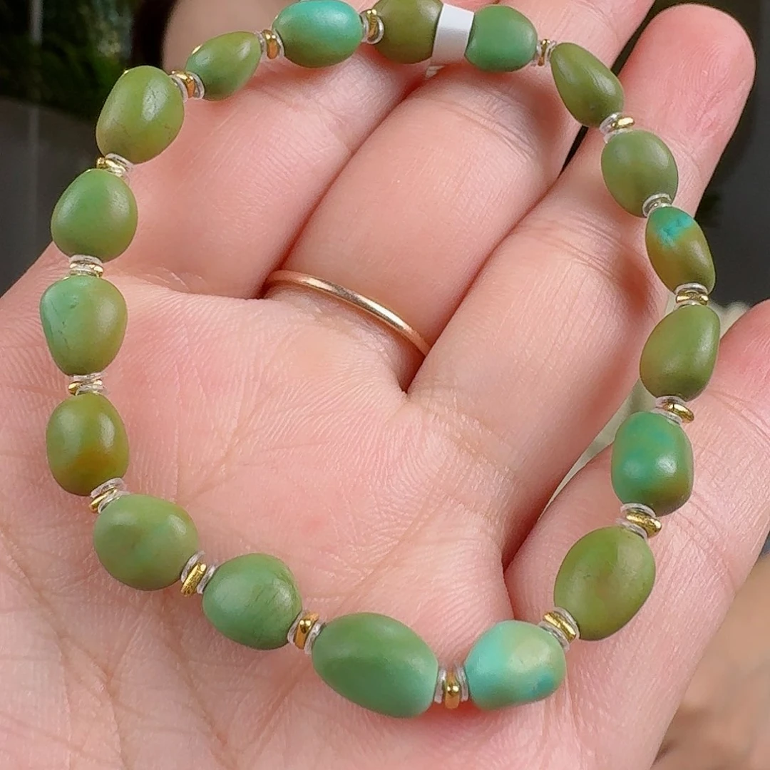 绿松石珠宝奇石18K金镶嵌