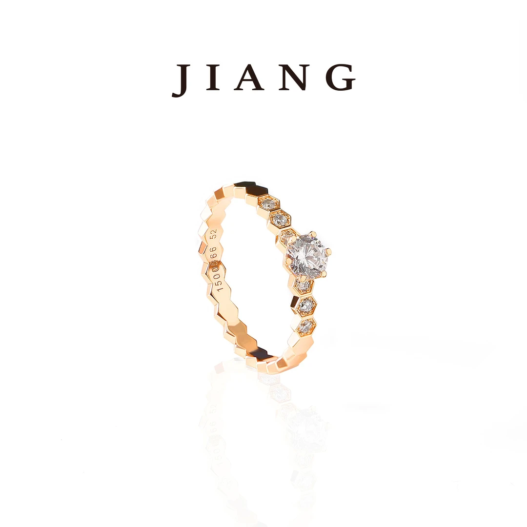 铜合金锆石戒指 CNC精工 蜂巢经典款（Bee my love）戒指 r006