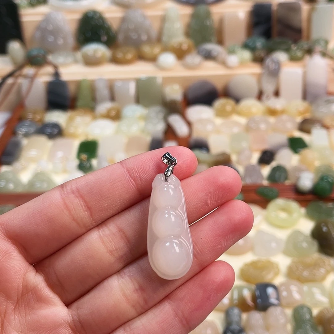 和田玉银S925镶嵌吊坠(不含链)