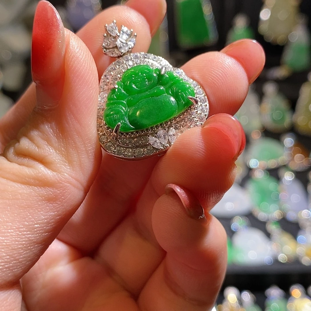 颈饰银S925镶嵌翡翠天然翡翠