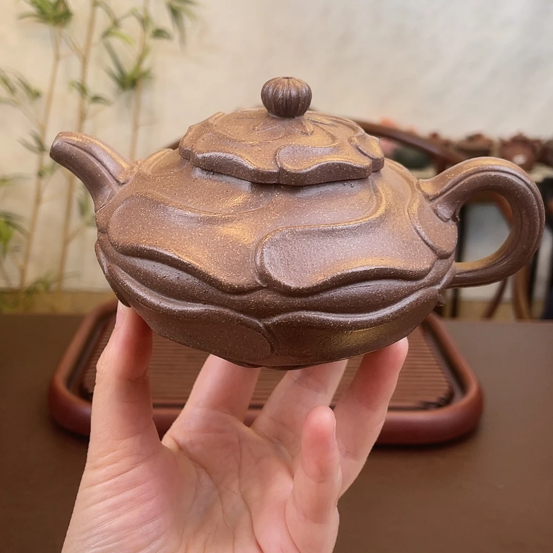 茶壶紫砂桃花泥风卷葵300cc