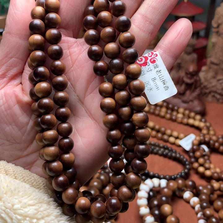 檀香木手串/手链老山檀0.8横纹黑肉沉水奶香