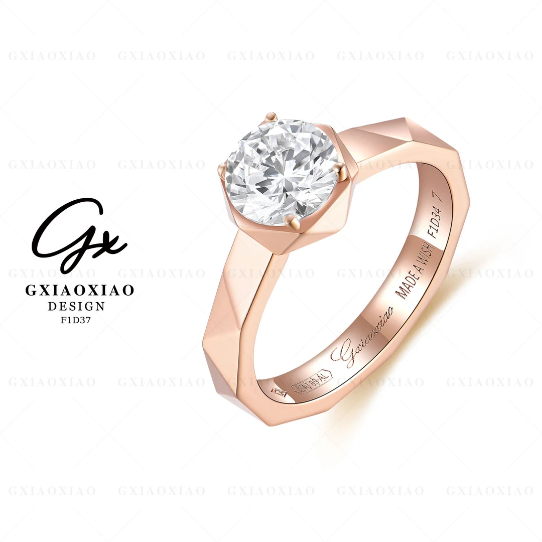 铜合金合成锆石戒指  镀K金 【福利款】百搭菱形戒指 F1D37/F15D21