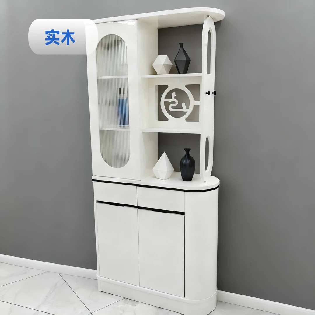 实木生态板简约轻奢双面落地玄关隔断柜客厅实用