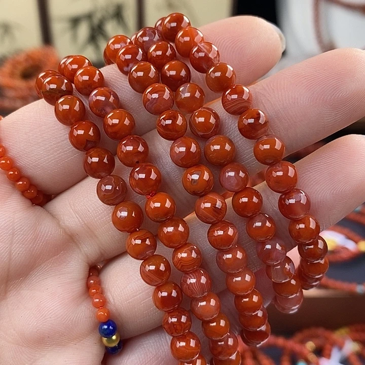 南红玛瑙未镶嵌手链