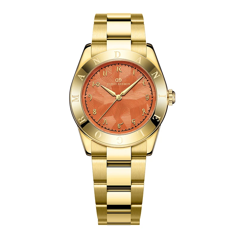 Daniel Gorman高级简约潮流小金表金壳金面腕表DG9036.YY