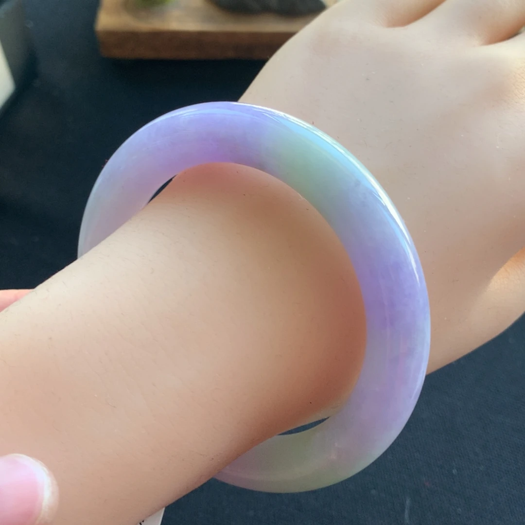 翡翠未镶嵌手镯21号57圆