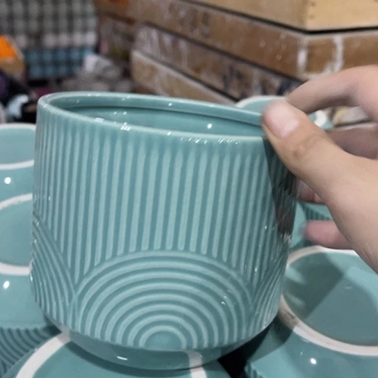 多肉绿植陶瓷花盆9.9包邮，有孔