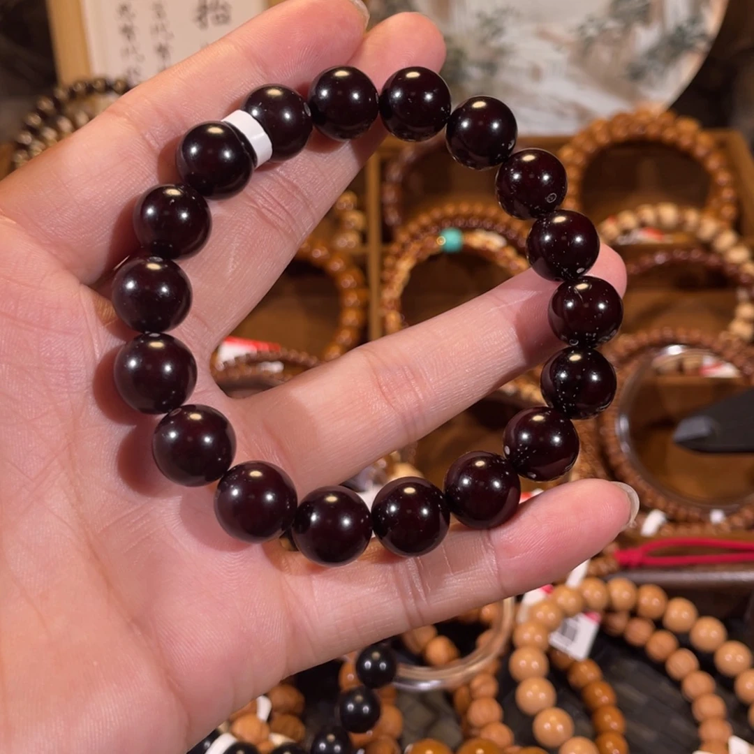 手串紫金鼠太***曌红黑皮圆珠