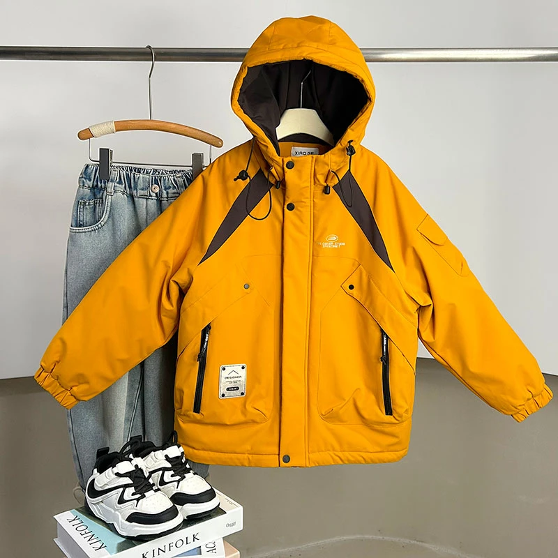 xt880儿童冲锋衣棉服外套防水防风夹棉加厚冬季新款中大童男童