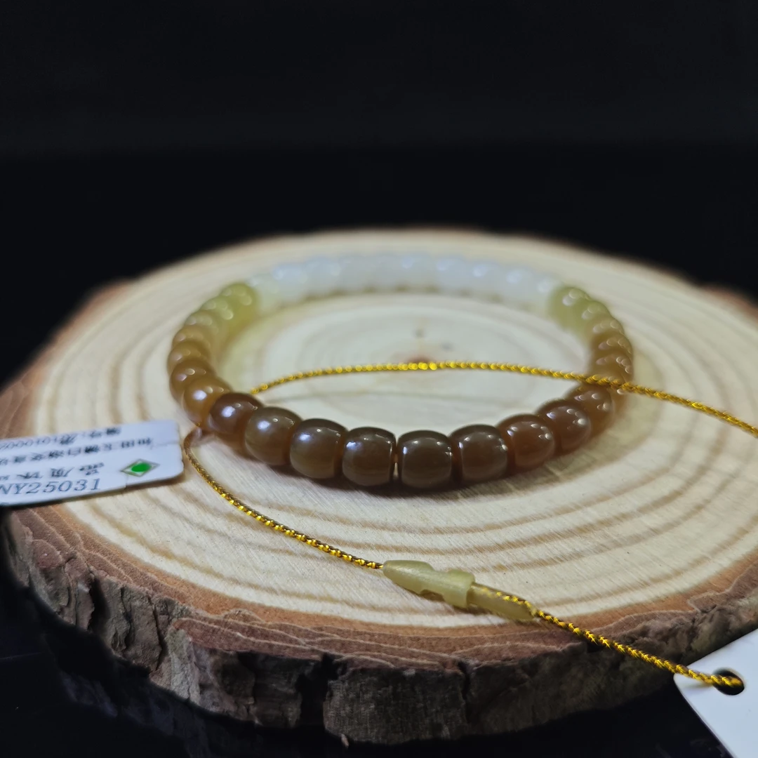 和田玉糖白渐变直切手串982257