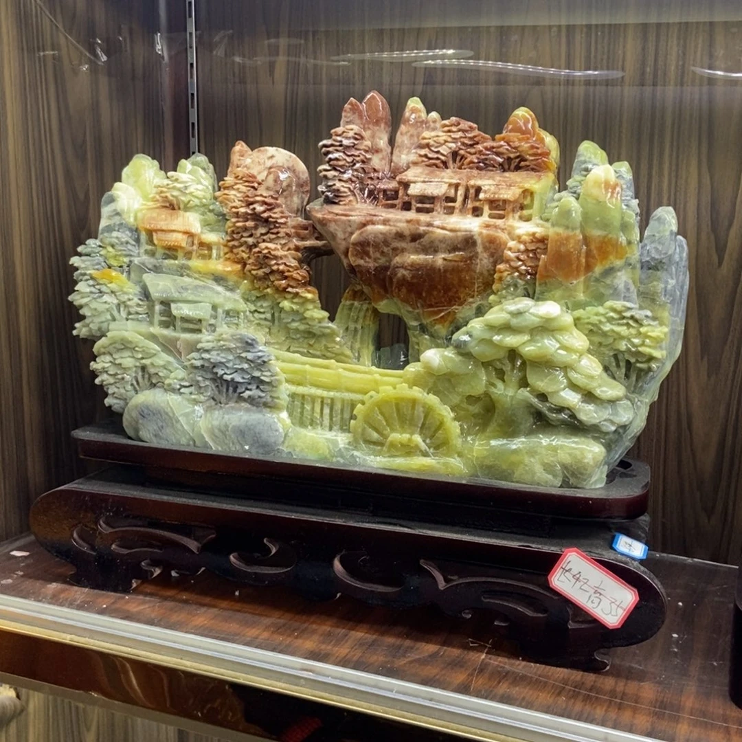 石材天然岫岩玉摆件