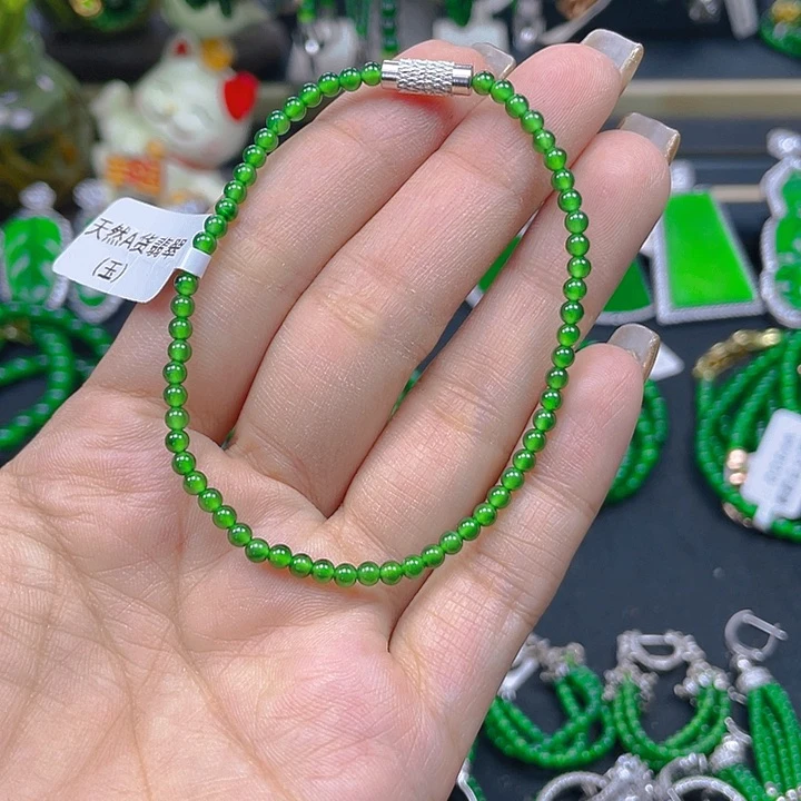 未镶嵌手链翡翠翡翠冰阳绿3