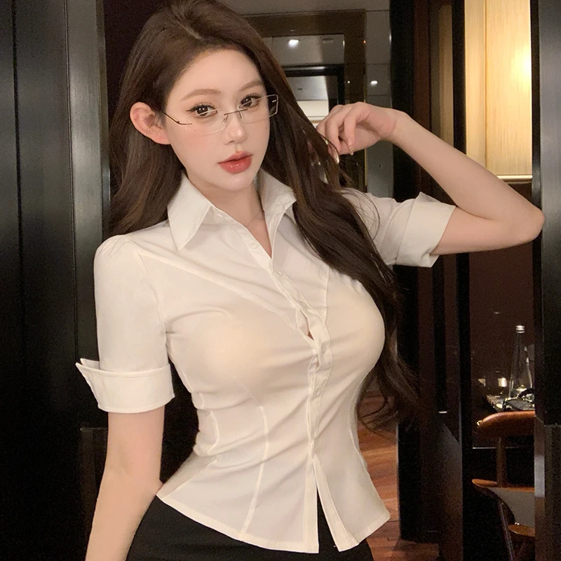 夏季ol制服套装工作服职业装气质女白衬衫包臀裙子酒店前台黑包裙