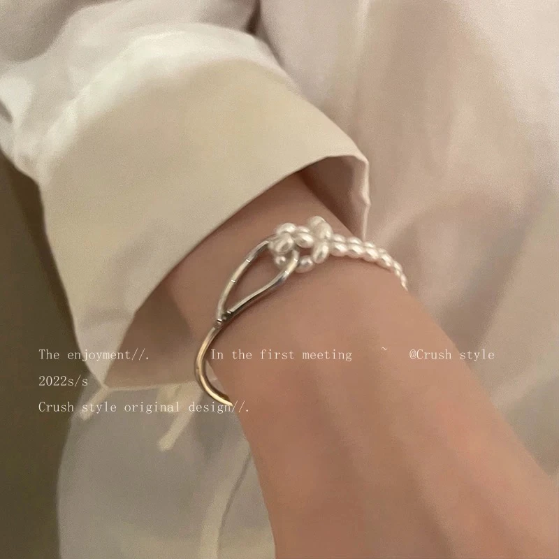 合金仿珍珠项链 巴洛克珍珠拼接轻奢小众设计感手饰精致百搭链子