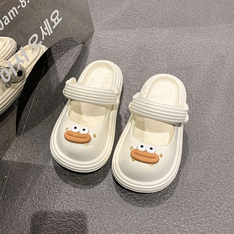 新疆包邮美拉德可爱卡通包头拖女外穿2024年夏季新款高颜值软底防