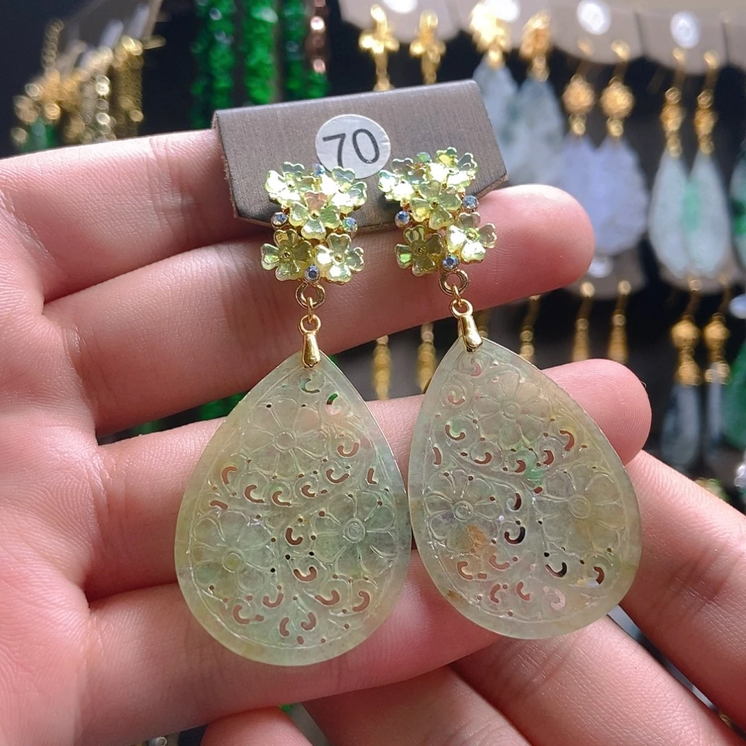 翡翠未镶嵌耳饰翡翠