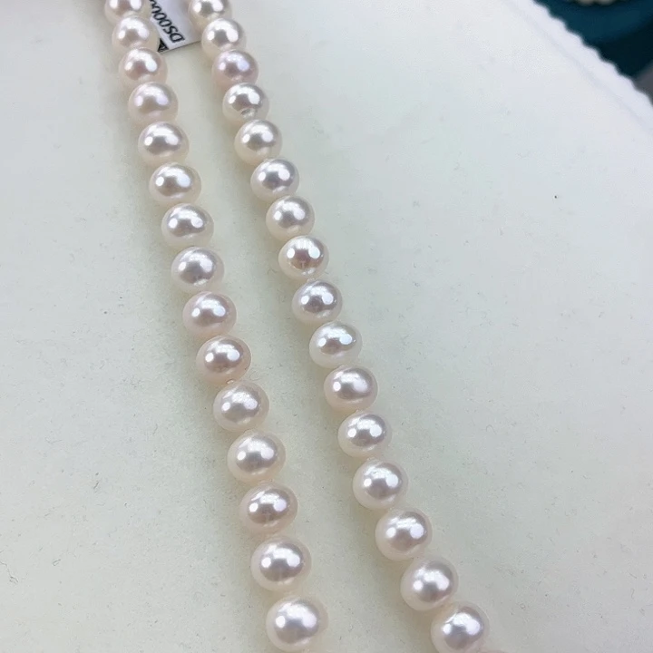 淡水珍珠颈饰银S925镶嵌卡9➕极光冷白炫彩高品