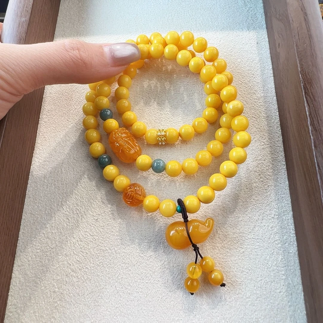 蜜蜡未镶嵌手链蜜蜡7.3mm