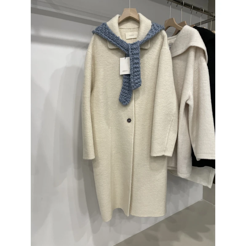 现-【苏丽baby羊毛大衣】韩单ounc*手工缝制羊驼毛毛呢外套