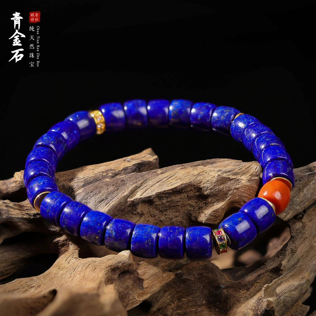 【桃总推荐】diy18k青金石8mm直切手串@@ZY50331003