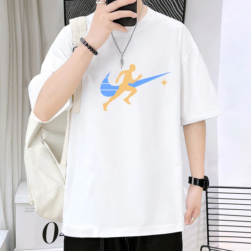 100%纯棉T恤短袖男夏季全棉半袖潮流帅气青少年宽松时尚帅气男装t