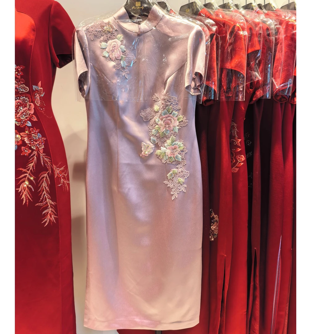 凤禧2025四季款醋酸刺绣绣花旗袍高端宴会礼服喜婆婆旗袍