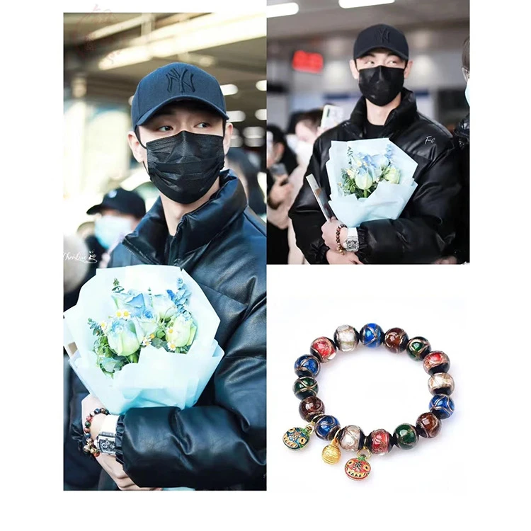 钛钢琉璃手链 香灰琉璃手链五彩多宝吞金兽男女款手串手链金丝香