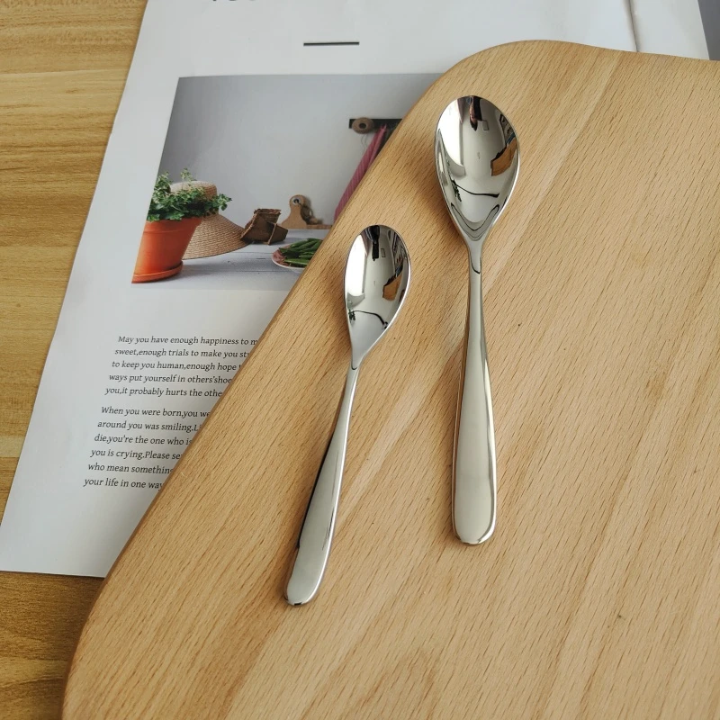 高品质光亮丝滑!VE18-10不锈钢宝宝吃饭勺子歪头喂饭勺儿童勺子