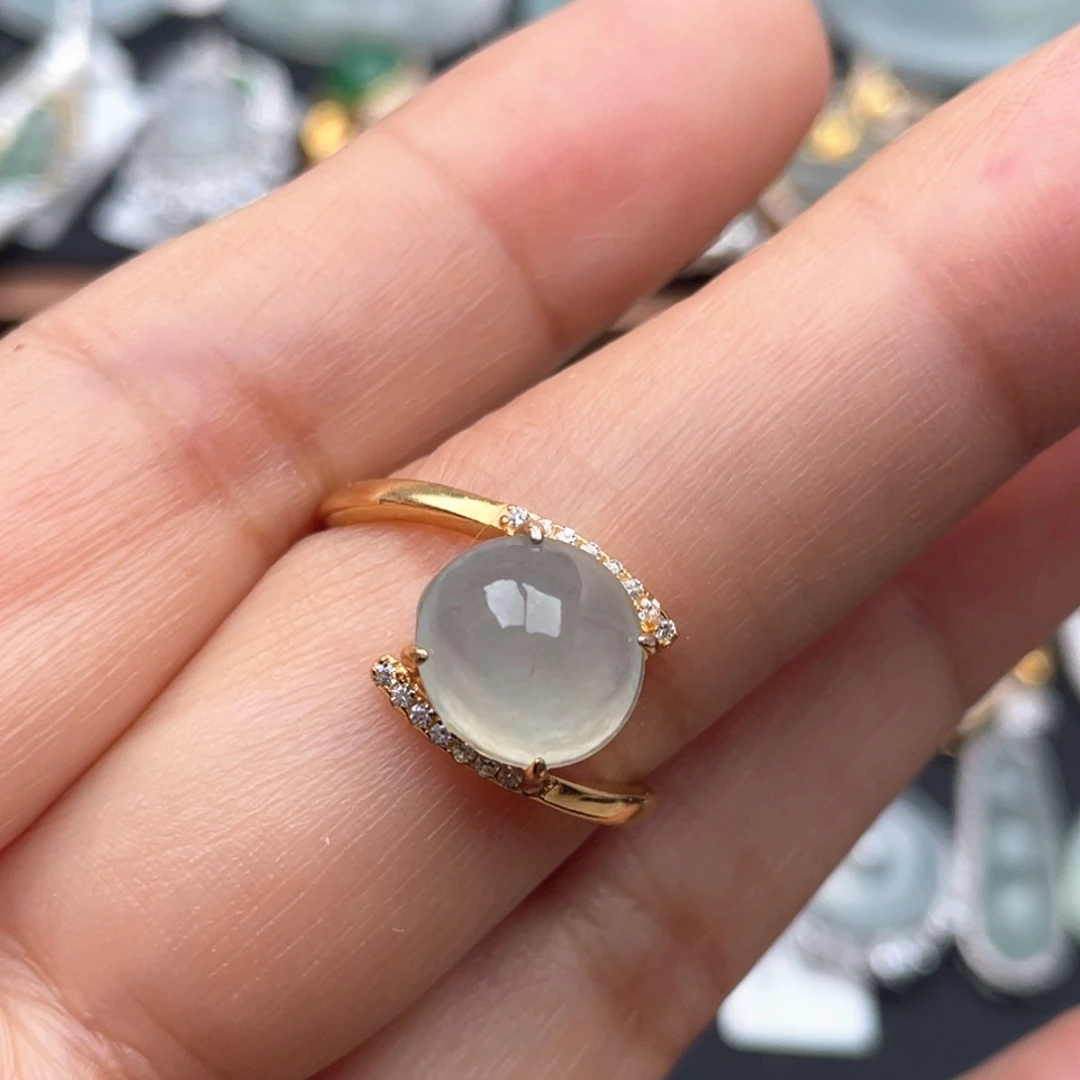 翡翠银S925镶嵌戒指