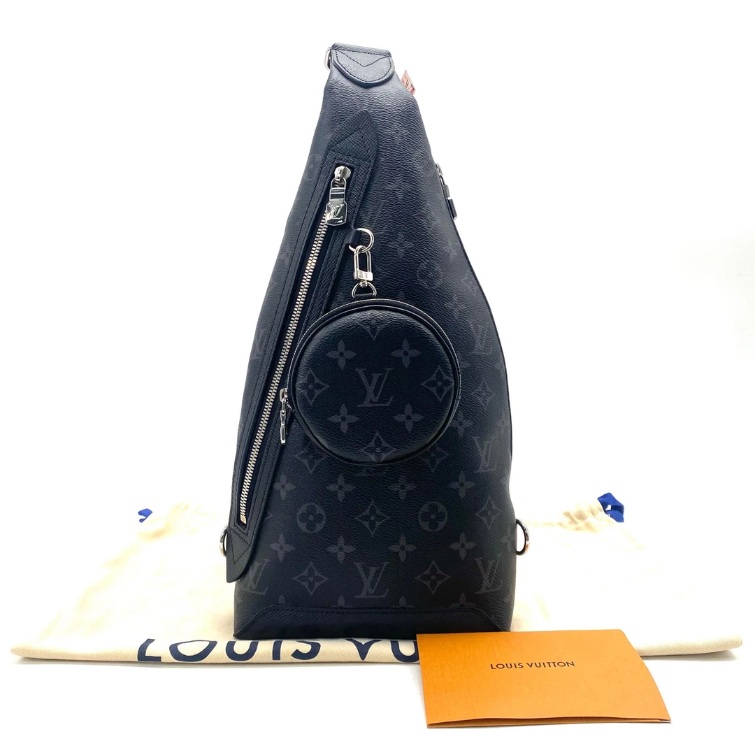 99新 LouisVuitton/路易威登 黑老花duo单肩包 尺寸20/42 lv男包