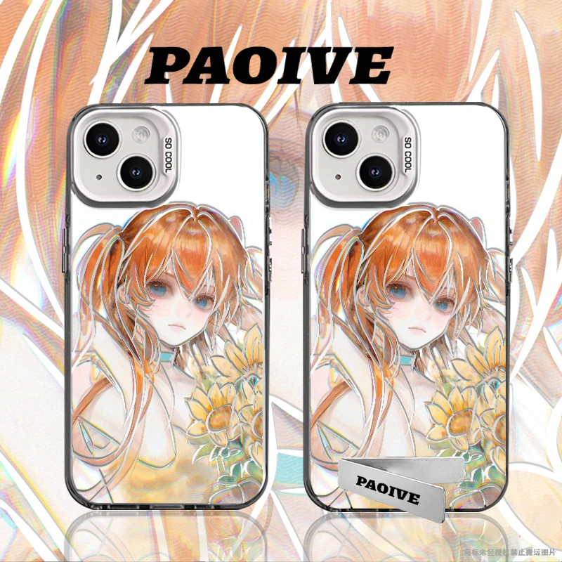 明日香适用苹果华为vivoiPhone小米三星防摔彩银手机壳