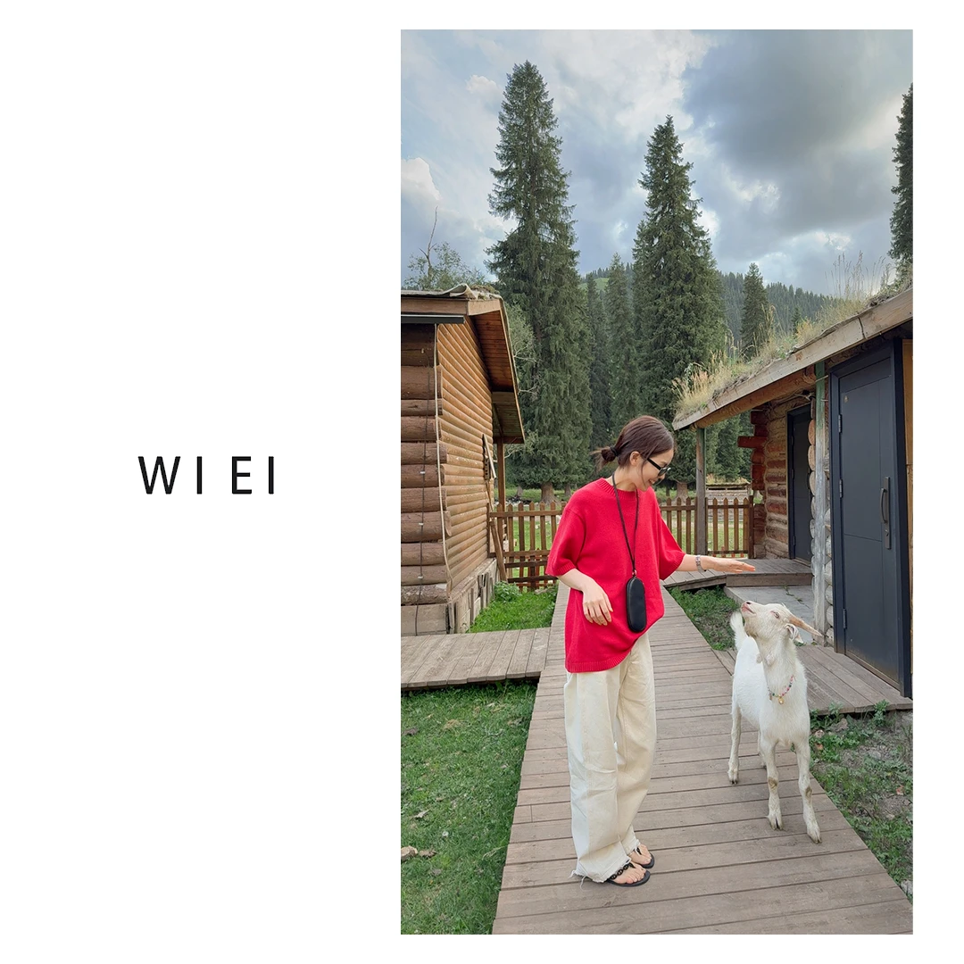 《WI EI》热恋*标准版型 混纺汉麻肌理 舒适松弛感针织上衣 7A267