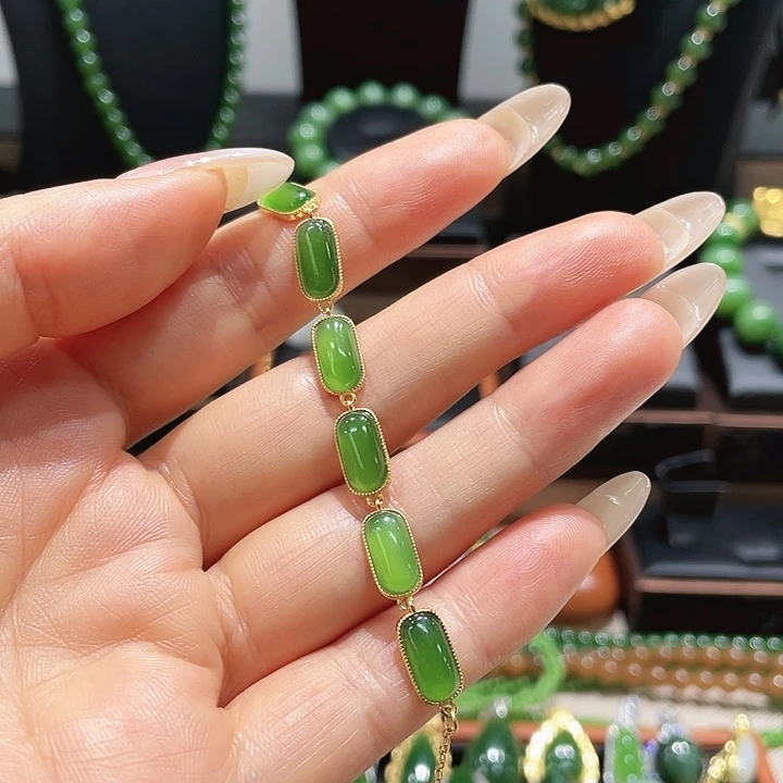 和田玉银S925镶嵌戒指