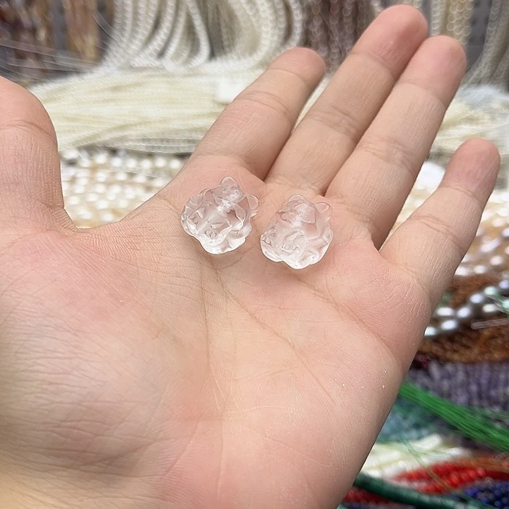 未镶嵌玛瑙/玉髓珠宝半成品一个16mm左右白水晶凤九
