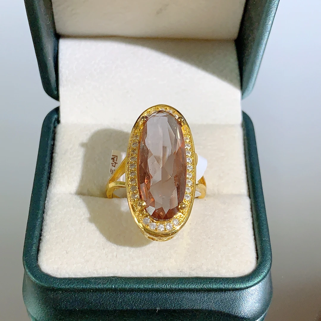 铜合金合成锆石戒指 TTSD 苏丹石时尚潮流百搭戒指 4737