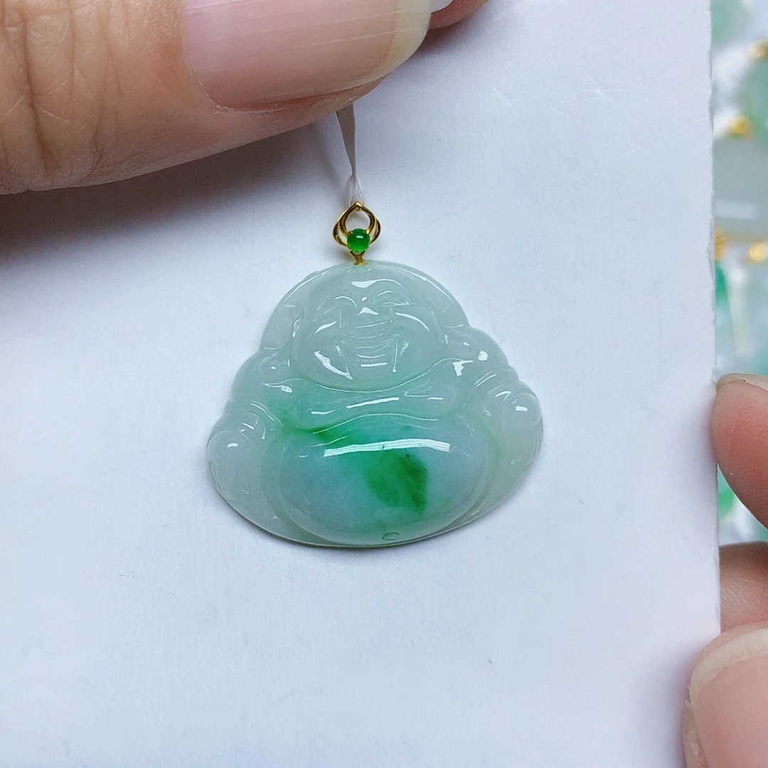 翡翠18K金镶嵌颈饰3467899